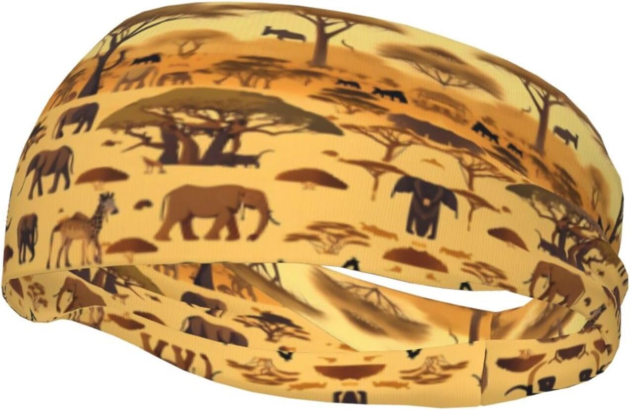African Grassland Animals Sports Sweatband – Stay Dry & Confident During Every Workout