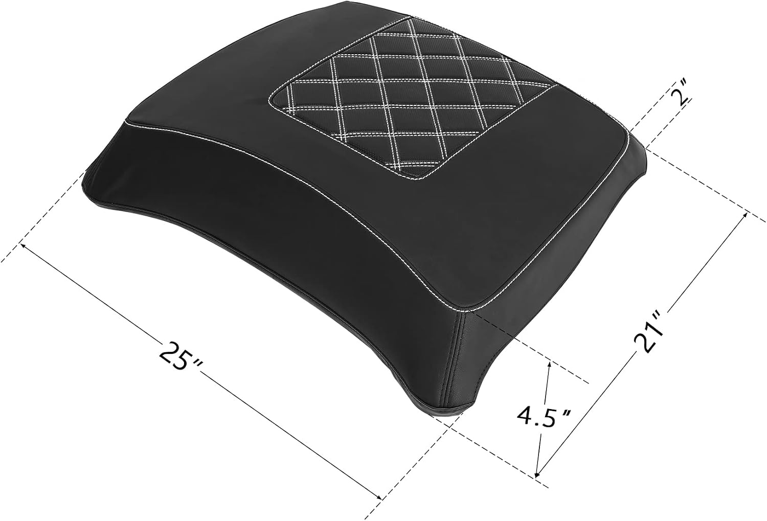 XMT-MOTO Trunk Lid Cover Fit For Harley Tour Trunk Touring Electra Glide 2014-later Black With White Stitching
