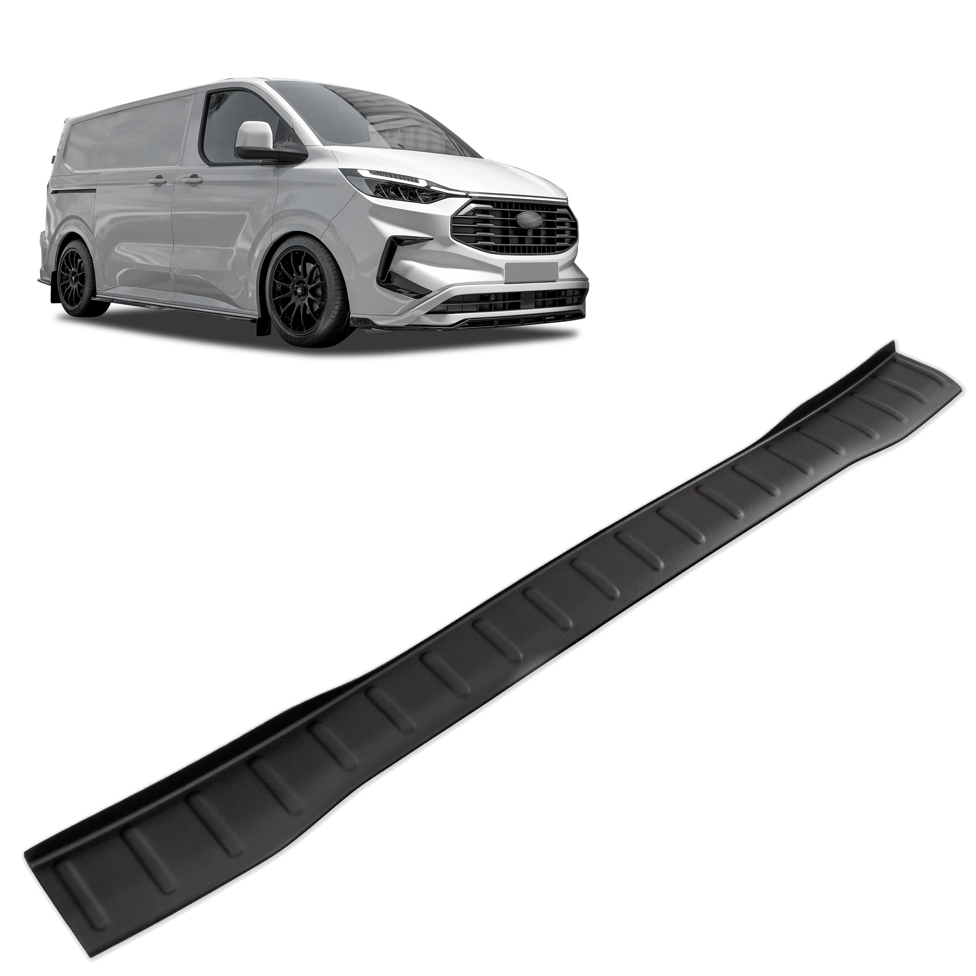 CHROMEMASTER | Protezione Paraurti Posteriore Compatibile con Ford Transit Custom 2023+; Plastica ABS, Opaco, Nero; Proteggi il Paraurti Posteriore della tua Auto dai Danni