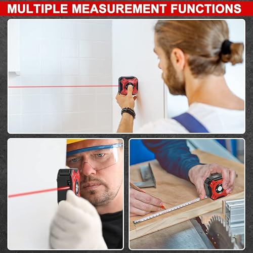 Susumu 2 In 1 Digital Tape Measure Retractable Up To 165Ft Automatic Heavy Duty Electric Distance Measuring Tapes Ruler Lcd Display For Pythagorean, Area, Volume,16Ft(5M) Manual Tape Measurer #TOP5