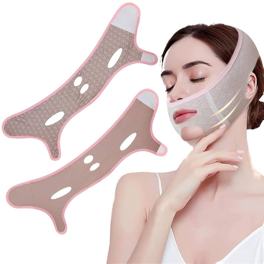 QOMJUFA faja facial lifting,faja papada mujer, V máscara de elevación facial,vendaje de doble mentón,Se puede utilizar en cualquier momento : Amazon.es: Belleza