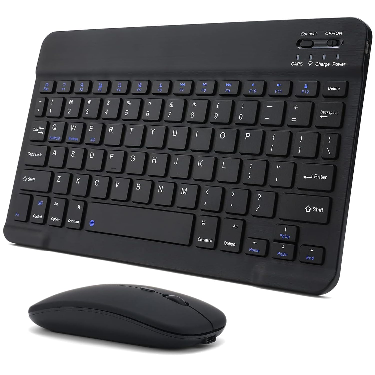 Rechargeable Bluetooth Keyboard & Mouse Combo, 3 DPI Upto 1200 DPI, 78 Keys Anti Slip Back, Ultra Thin Design for Tablet, Laptop, Mobile, 10m Working Distance, Scissor Footed (Black)-image-7