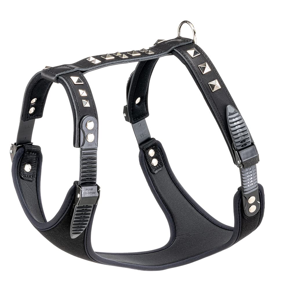 Ferplast Arnés para Perro Ajustable y Cómodo Giotto Luxor Negro, L_XL