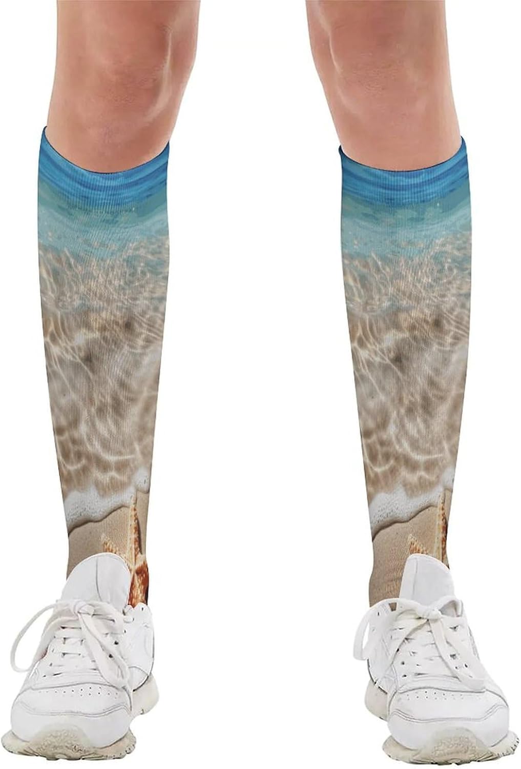 Beach Starfish Crew Socks Calf Socks Athletic Crew Sock