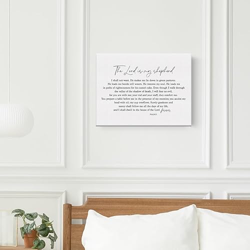 Miniatura 6 de Lienzo inspirador cristiano para pared, 11.5 x 15 pulgadas, enmarcado Salmo 23, pintura, versículo de las Escrituras, decoración de pared para el