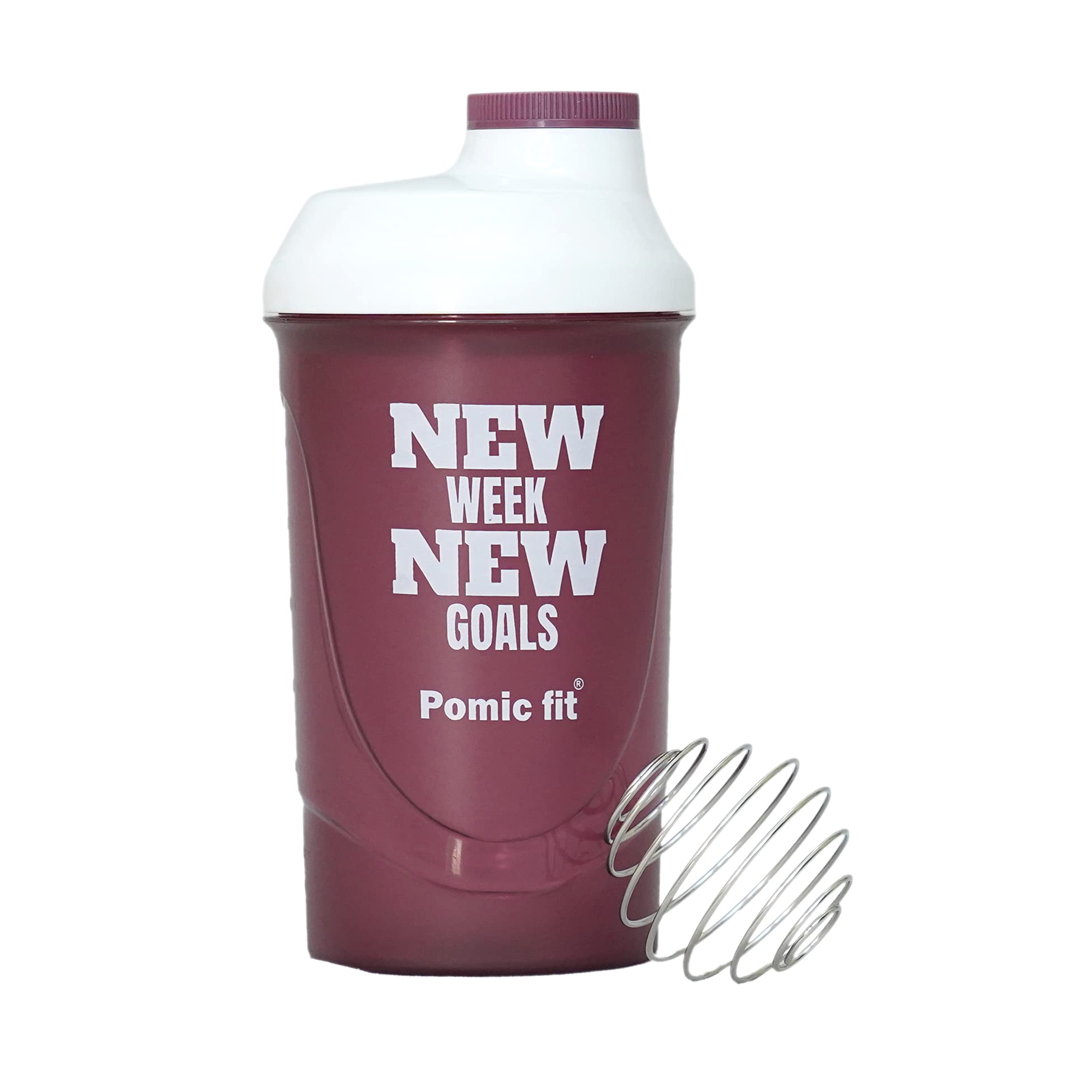 Pomic fit 600ml Shaker Bottles Workout Supplement Protein Shake Gym Sipper Bottle Protein Shaker Bottle for Men Women Gym Shaker for Sports Cycling, Running, Yoga 600ml (White, Brown)-image-38
