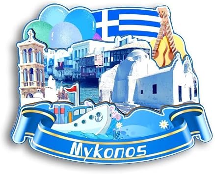 Refrigerator Magnet Mykonos Greece Fridge Magnet City Travel Souvenirs Tourist Gifts 3D Classic Landmarks Handmade Crafts Home Decoration - 1526