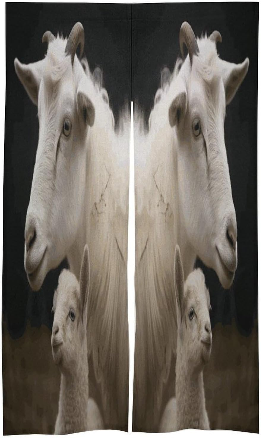 Cute Sheep with Mother Door Curtain Printed Doorway Noren Japanese Style Doorway Room Divider Curtains for Privacy Partition Divider Kitchen Home Decorations Wall Hanging