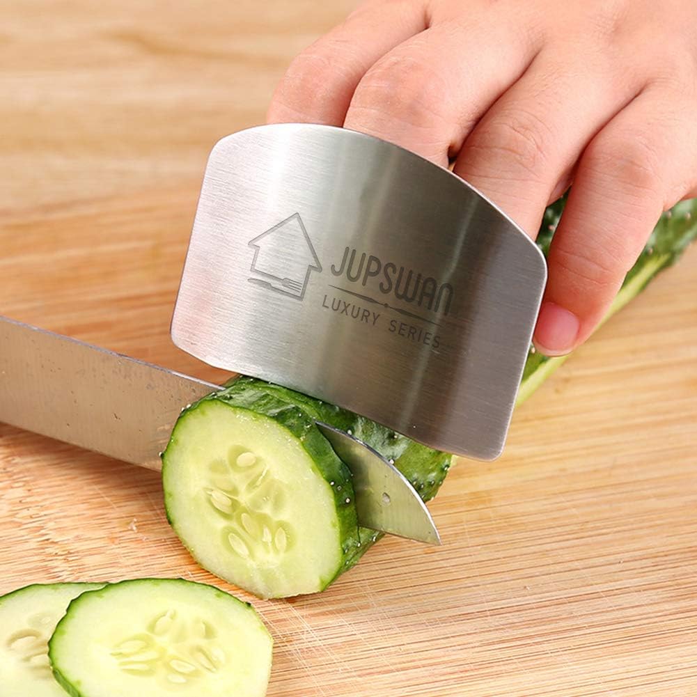 Jupswan Finger Guards for Cutting Kitchen Tool Stainless Steel Finger Guard Finger Protector Avoid Hurting When Slicing and Dicing 2 Pack: Home & Kitchen