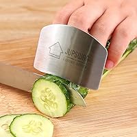 Vista 6 de Jupswan Protectores de dedos para cortar herramienta de cocina, protector de dedos de acero inoxidable para evitar daños al cortar y cortar