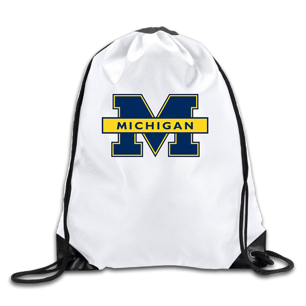 Michigan University Men's Women's Shoulder Drawstring Bag Backpack String Bags School Rucksack Gym Handbag