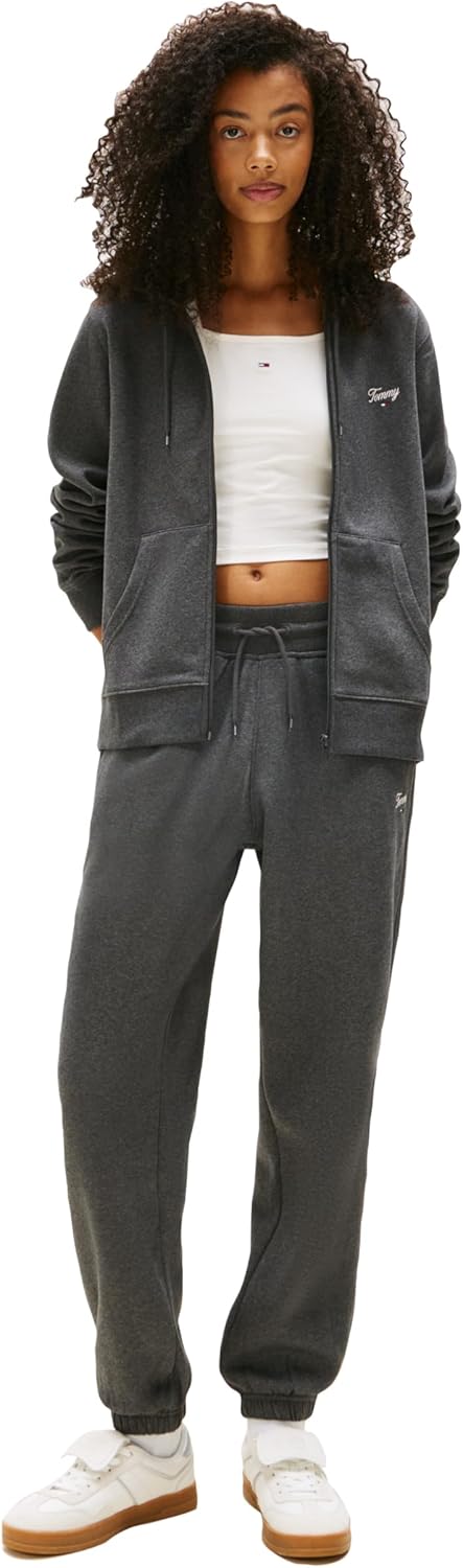 Tommy Jeans womens Medium Weight Zip Up Hoodie With Script Logo and Drawstring - Image 3