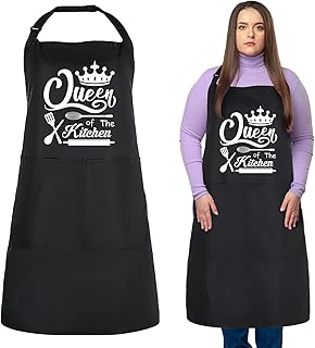 Auidy_6TXD Funny Aprons for Women, 39'' x 39'' Plus Size Aprons Queen of The