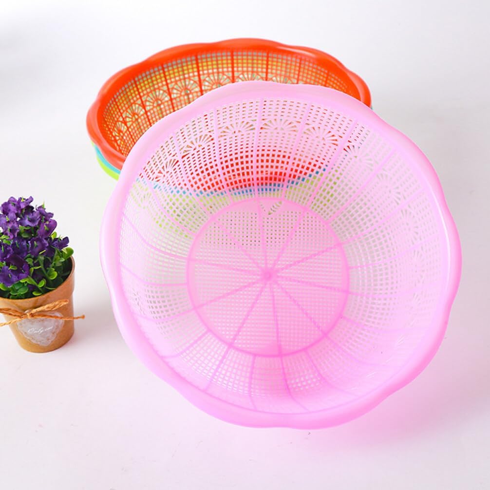 Food Strainer Colander 4Pcs Kitchen Colander Strainer Plastic Rice Basket Vegetable Washing Basket