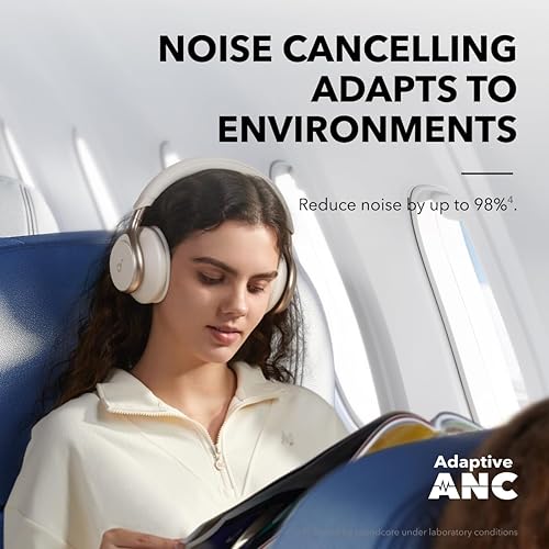Miniatura 3 de Soundcore by Anker, Space One, auriculares con cancelación activa de ruido, reducción de voz 2 veces más fuerte, tiempo de reproducción ANC de 40