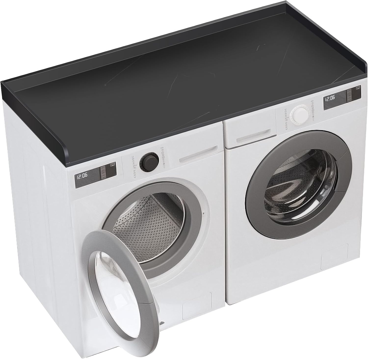 Washer Dryer Countertop, Laundry Countertop, Laundry Countertop Over Washer and Dryer, 27.5" Depth x 54" Width with Edge Rails for Laundry Room Storage and Organization -Black