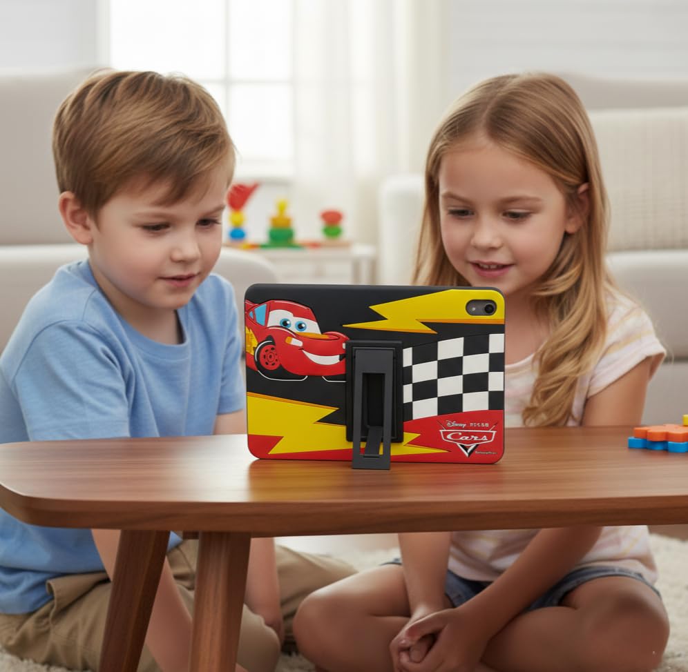 Image of Disney Cars Kids iPad Case - 10.9 Inch Case for iPad 10th Generation (2022) & A16 11th Generation 11 inch (2025) - Tablet Cover with Stand, Shockproof Silicone Protector