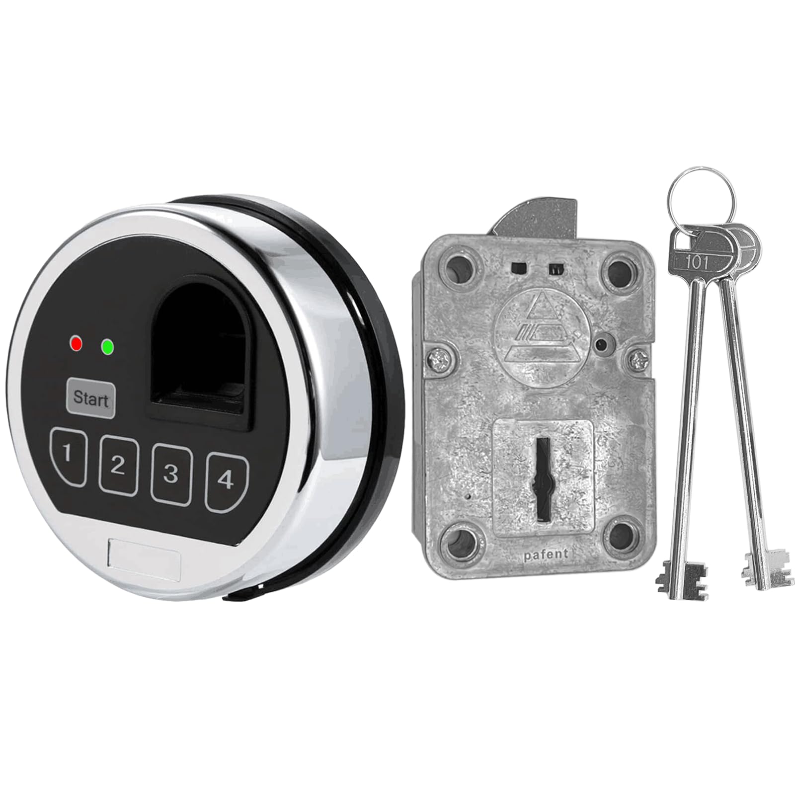 WAH LIN PARTS Electronic Motor Driven Swing Bolt Lock, Silver, Fingerprint Sensor, Safe Lock
