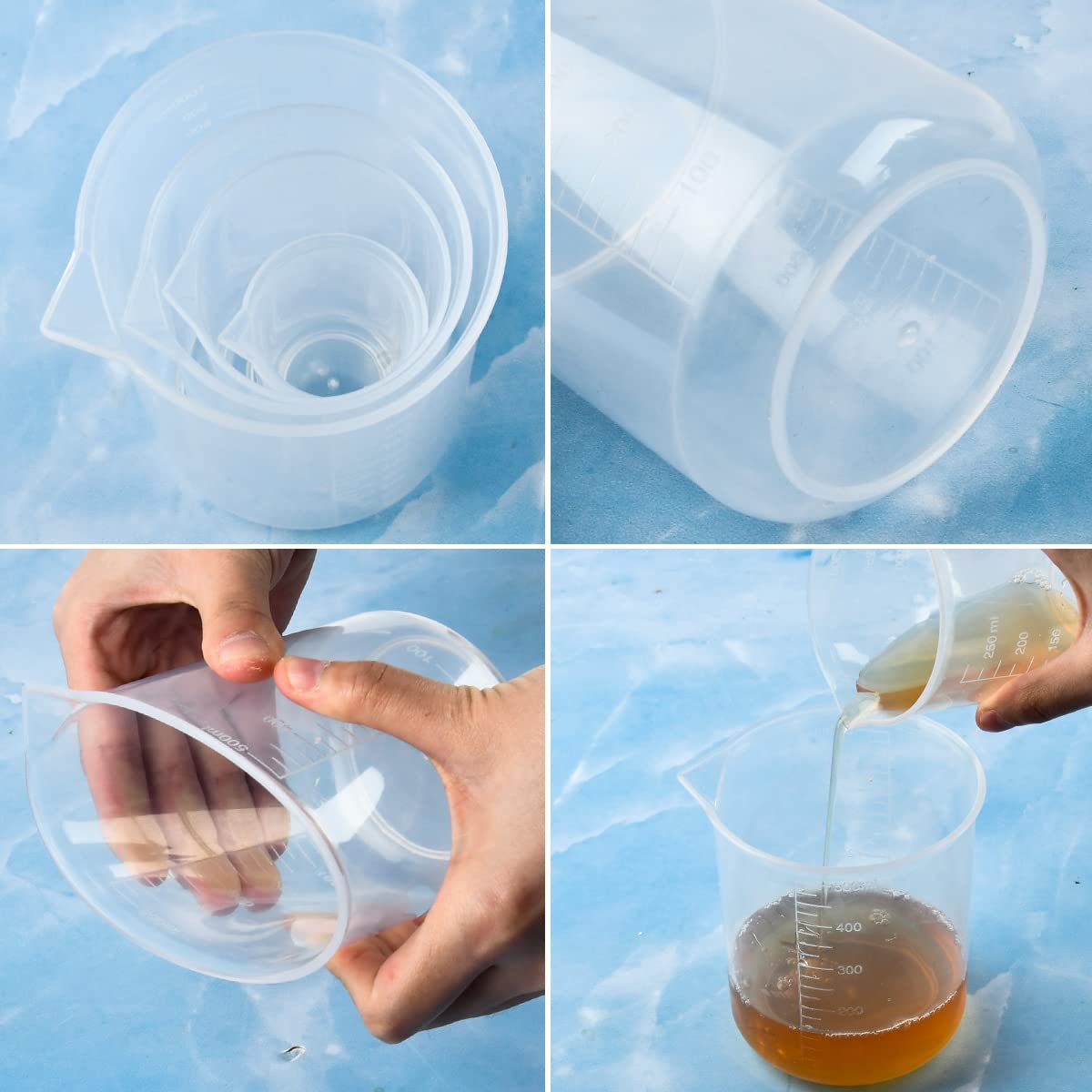 Juego cilindros graduados de plástico medición vasos tubos ensayo jarras frascos laboratorio ciencia pipetas cepillos transferencia líquidos 15pcs