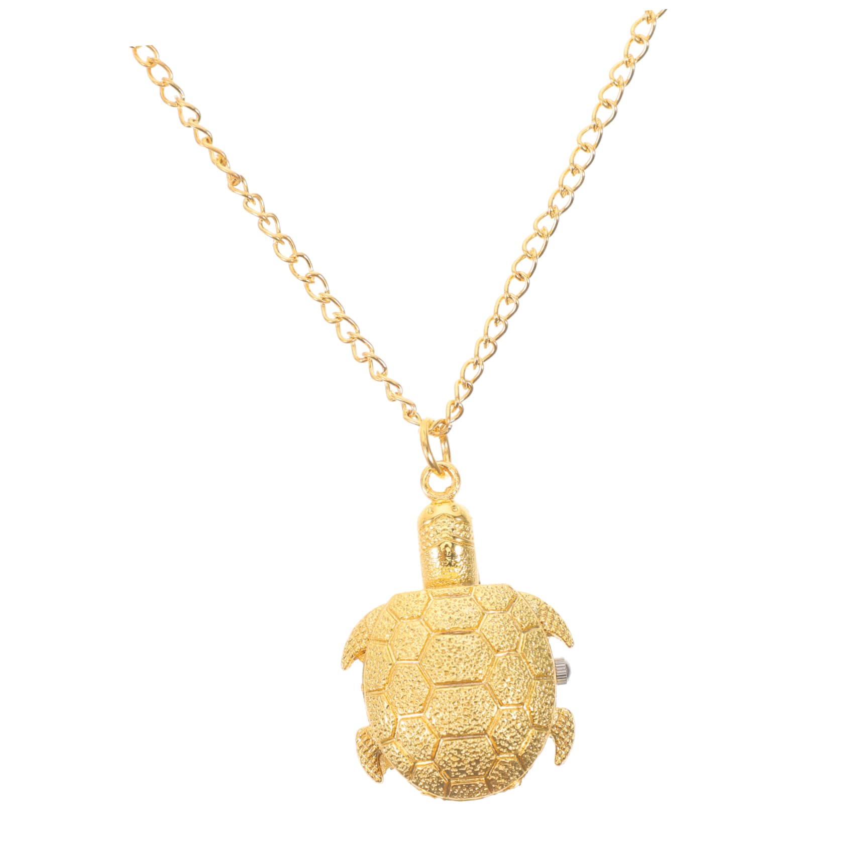 Reloj de Bolsillo para Niña Tortuga Antiguo Cadena Colgante Oro