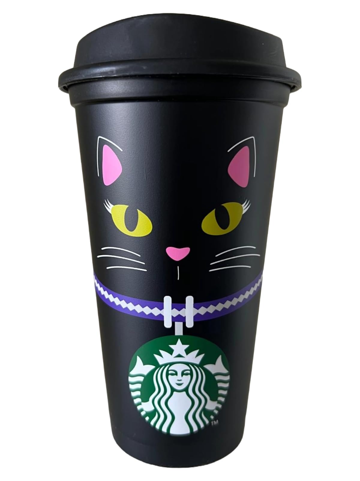 STARBUCKS Halloween Black Cat Reusable Travel Mug/Cup/Tumbler Grande Medium, 16oz 473ml