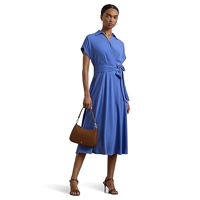 Lauren Ralph Lauren Belted Crepe Dress Women