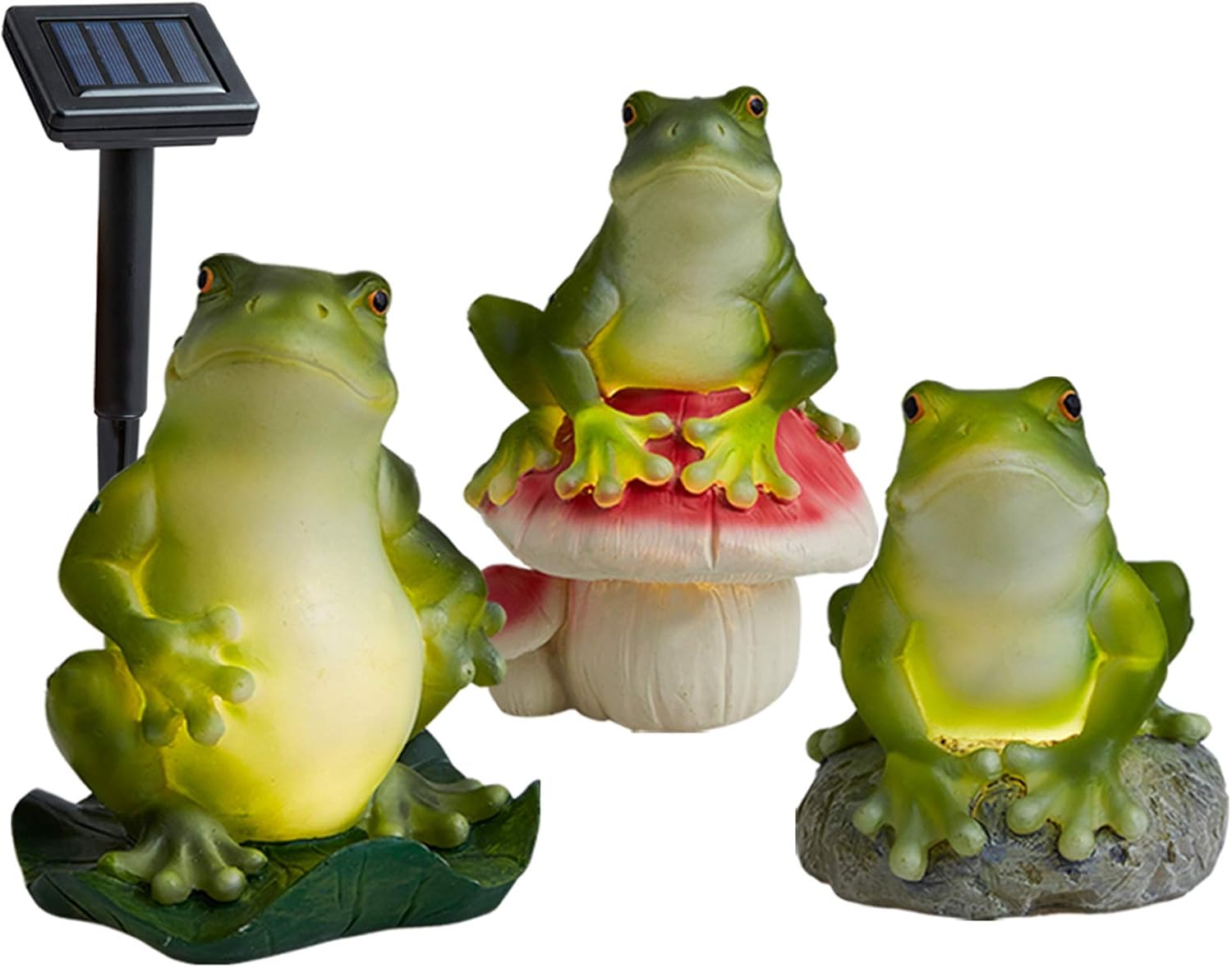 SUNGATH Solar Frog Lights Figurine Decor, Lighted Frog Garden Statues Outdoor, Frogs Solar