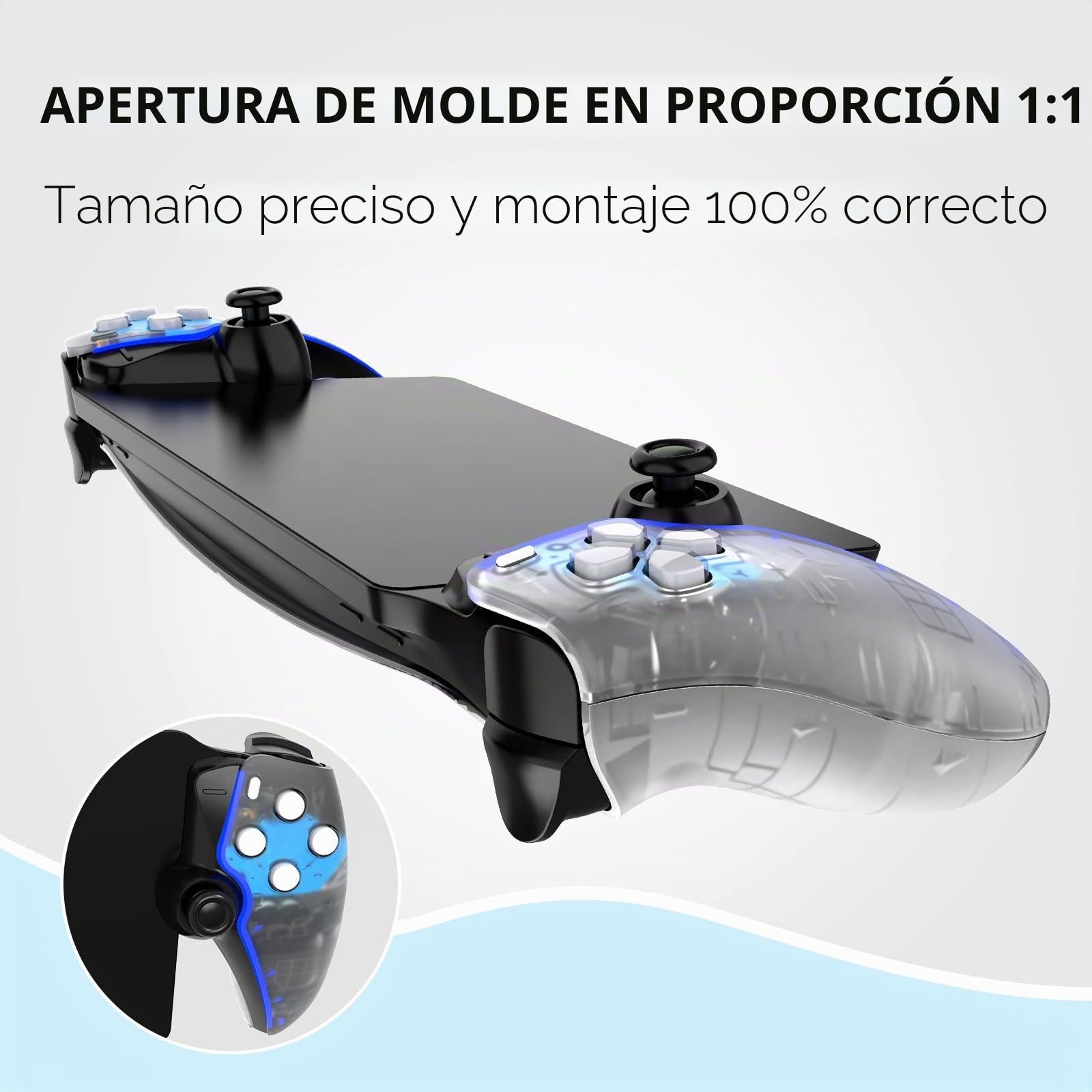 Hzxkqmil Cubierta de Carcasa de Repuesto para PlayStation Portal | Cubierta de Agarres Delanteros Carcasa Trasera Accesorios con Kit de Reparación para PlayStation Portal Remote Player