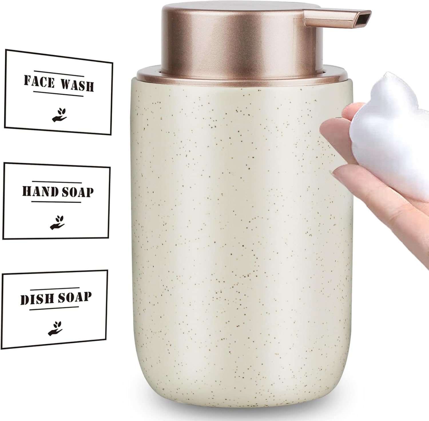 GIRLUFO Beige Foam Soap Dispenser,Foaming Soap Dispenser