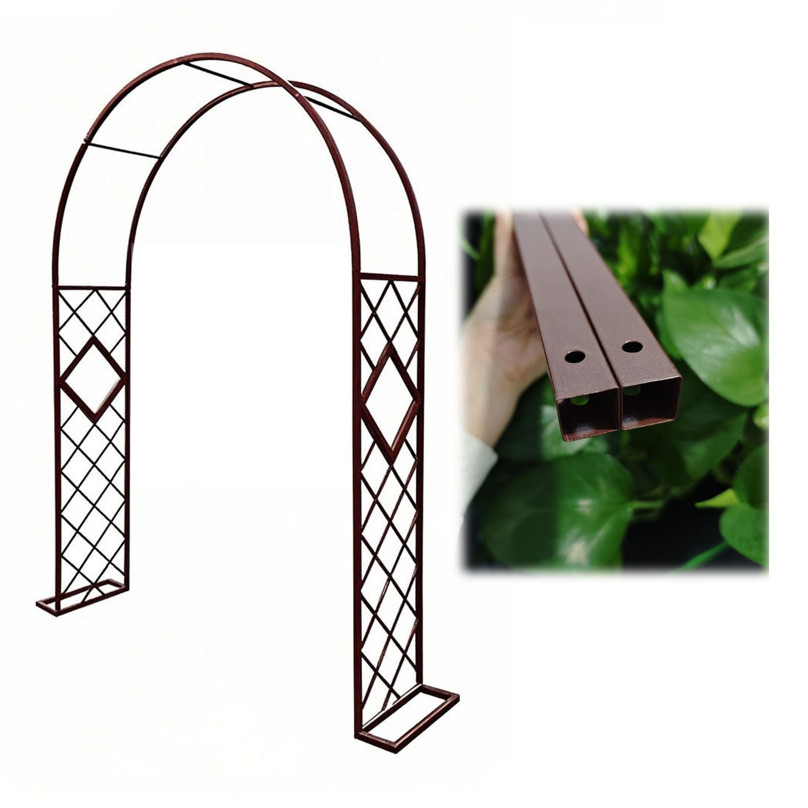 Arche de jardin en métal marron pour créer un coin de paradis secret