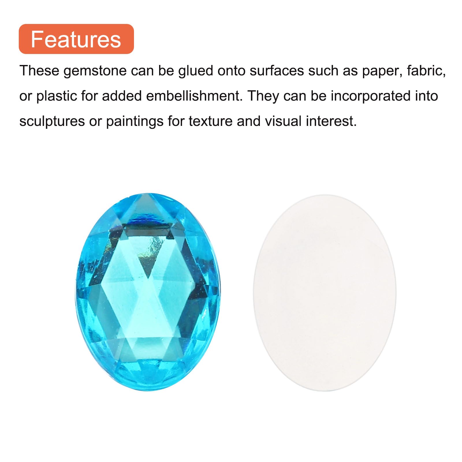 Sourcing Map Lot De 25 Strass Artificiels Ovales En Acrylique