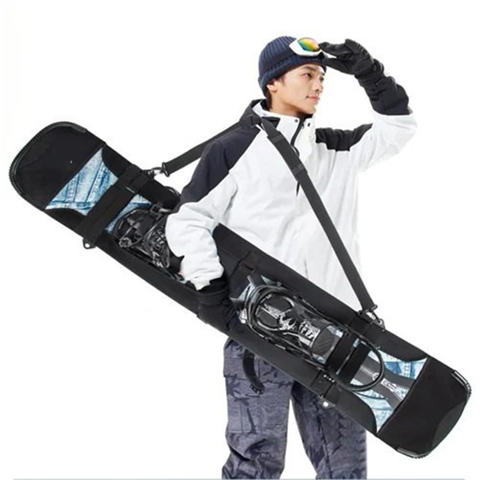 Torba na deskę narciarską Torba snowboardowa Narty Snowboard Podwójna torba na ramię Plecak Monoboard Plate Pokrowiec ochronny Narciarstwo Narty snowboardowe Torba do noszenia(150cm)