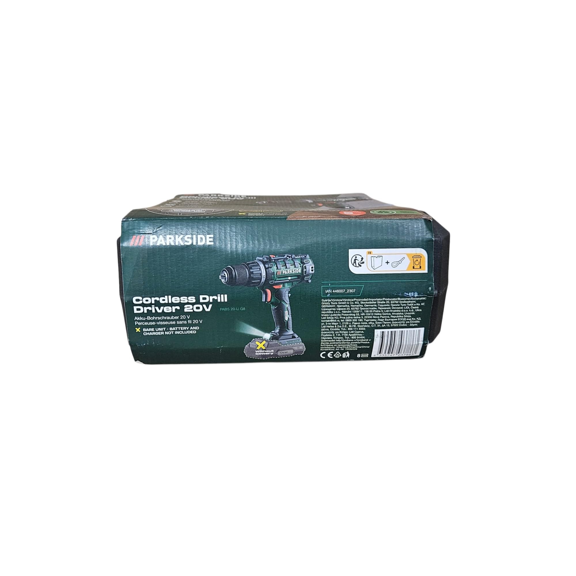 PARK SIDE Parkside PARKSIDE - Taladro atornillador inalámbrico PABS 20-Li E6 con batería y cargador de 20 V