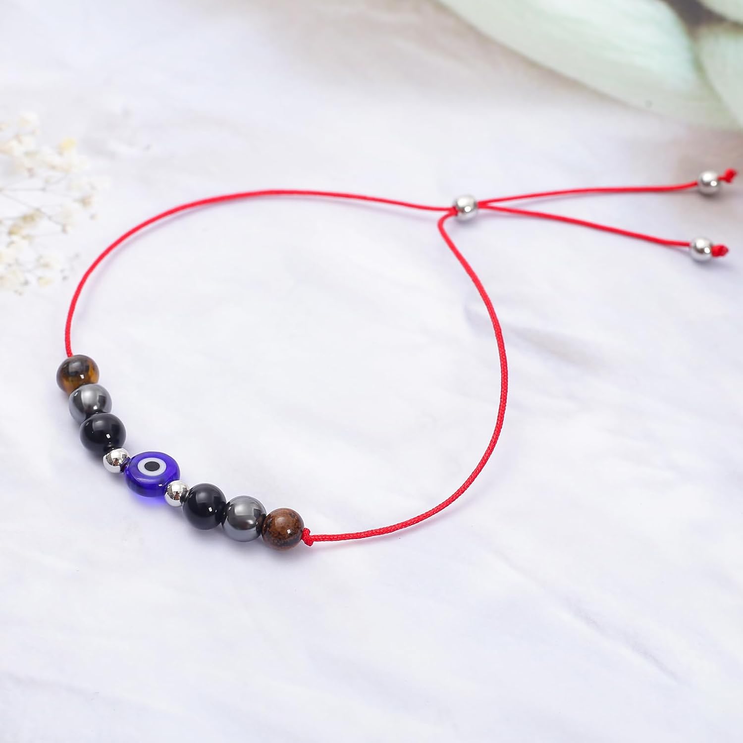 Protection Bracelet, empath protection, black obsidian Crystals and Healing Stones Bracelet for Women ，Luck ，Anxiety and Stress Clam Bracelet - Image 2