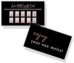 Wax Melt Loyalty Thank You Card | 50 pk 2 x 3.5” Wax Melt Supplies Homemade Customer Discount Card Minimalist How To Care for wax cube mold clamshell wickless warmer candle scents