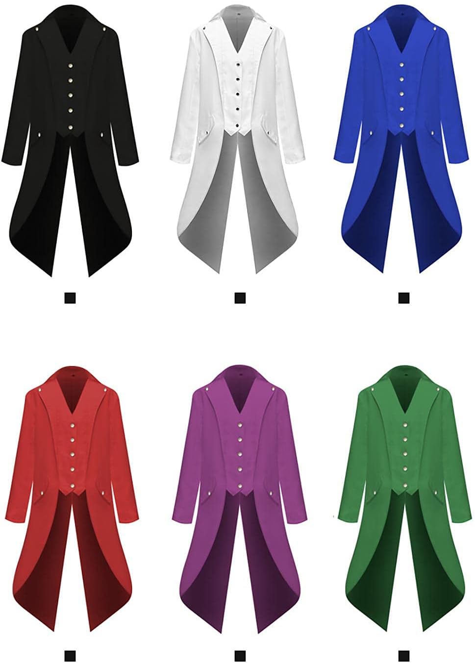 FRMUIC Mens Medieval Steampunk Tailcoat Halloween Joker Costumes, Renaissance Pirate Vampire Gothic Jackets Frock Coat - Image 4