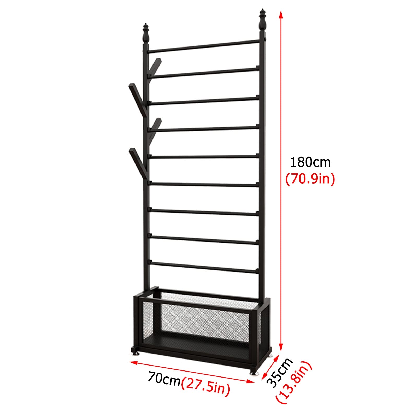 UWYTGF Heavy Duty Metal Scarf Holder Rack - 70/90 Cm Long,Freestanding Wrapping Paper/Ribbon/Fabric Display Stand for Florist/Gift Shop,Gold,Length,90Cm/35.4In