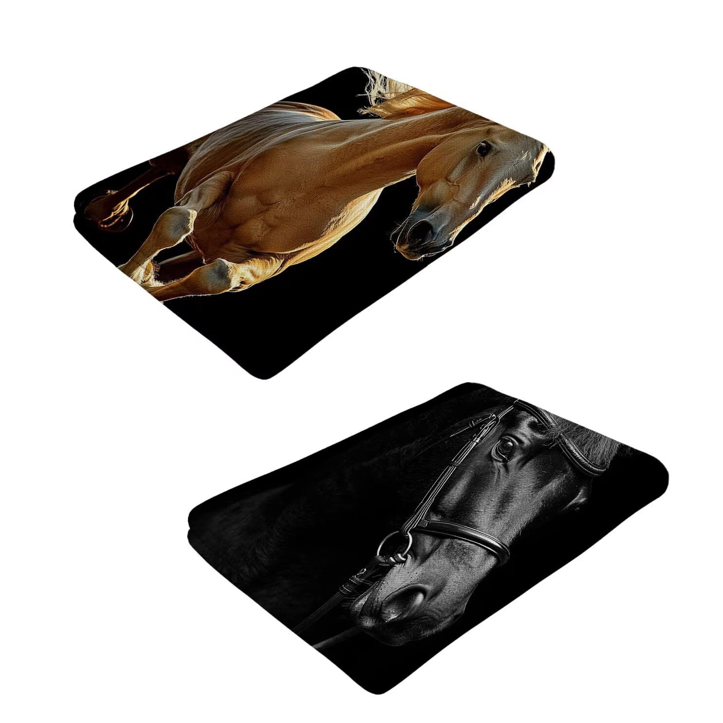 Serviette de Plage xxl 2 Pack Grande Serviette de Plage en Microfibre 90 x 200 cm Résistante au Sable, Séchage Rapide, Absorbante Drap de Bain, L'été Essentials Femme Cadeau (Animaux chevaux) B-238