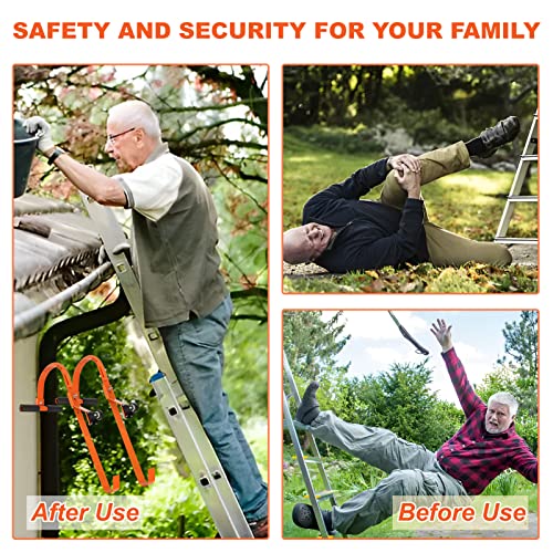 2 Pack Ladder Roof Hook With Wheel Heavy Duty Steel Ladder Stabilizer, Rubber Grip T-Bar For Damage Prevention,500 Lbs Weight Ratin,Fast And Easy Setup To Access Steep Roofs #TOP3