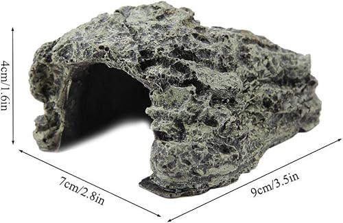 Miniatura 5 de Maxmartt Pequeña tortuga ocultando cueva de piedra refugio de cueva escondida casa de tortuga para reptiles tortugas ranas zoológico decoración