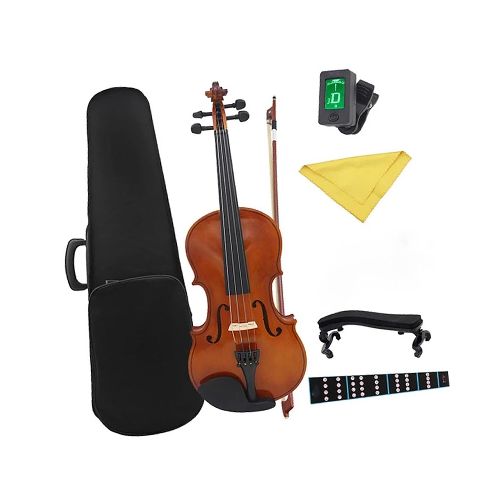 violino Piccolo Violino Acustico In Legno Massello 4/4 Con Custodia E Corde Di Ricambio