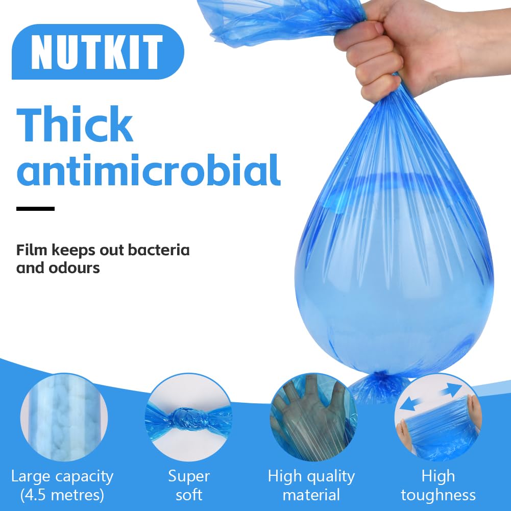 12 Pieza Recambios Cubos de Pañales, Bolsas de Repuesto para Arena para Gatos, para el Cambio Higiénico de La Arena para Gatos, para Cubo de Pañales, Bolsas de Recambio para Arena de Gato, Azul
