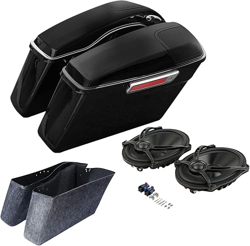 Miniatura 10 de TCMT Alforjas rígidas de 6 x 9 pulgadas, tapas y forros de alfombra para Harley Touring Road King Road Glide Street Glide Electra Glide Ultra