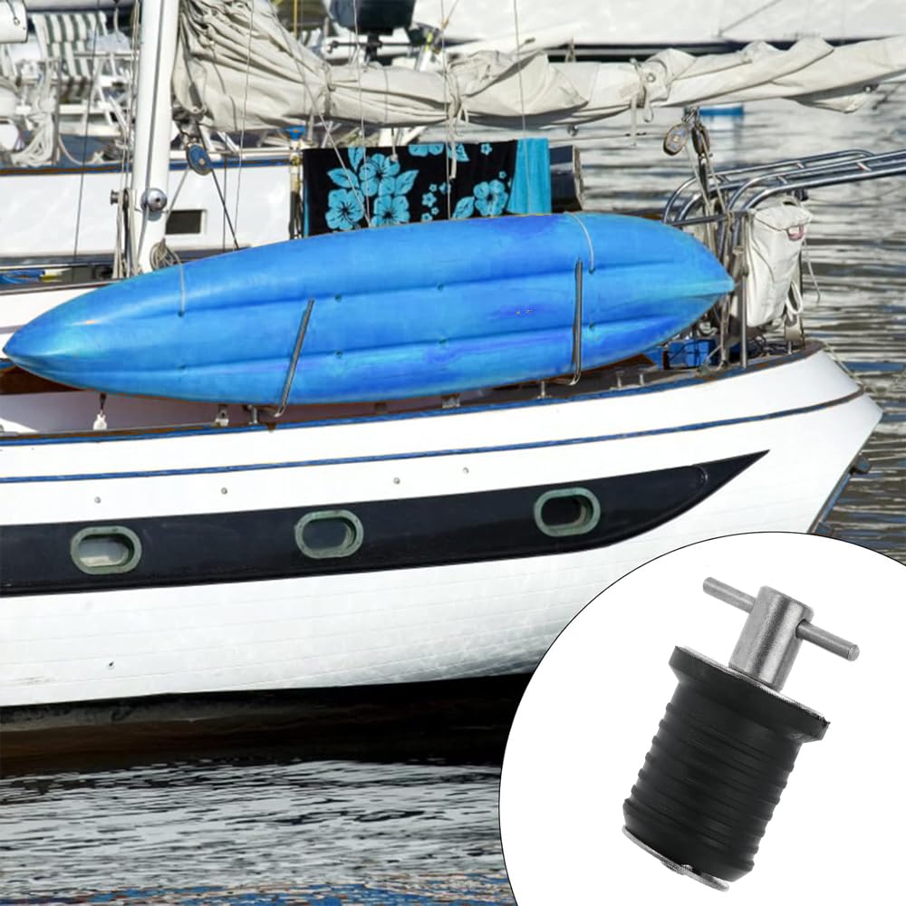 Tappo di scarico per imbarcazione marina con manico a T, tappo di scarico in acciaio inox, tappi in gomma intrecciati, accessori per barche per fori da 32 mm