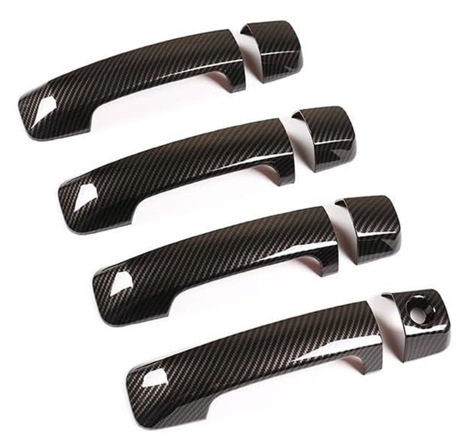 QWQTHGS Car Exterior Door Handle Cap for Toyota for Tundra 2007-2021 for Sequoia 2008-2020 ABS Silver/Carbon Fiber/Black Car Door Handle Cover Trim Sticker(RHD Gray)