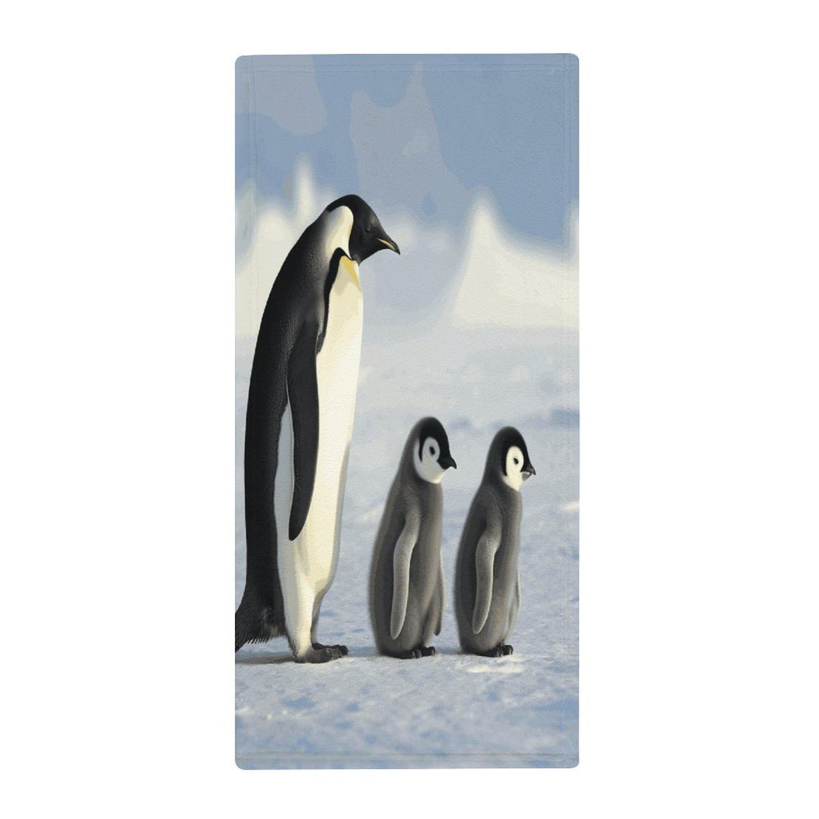 MUSM Premium Hand Towels for Bathroom Ultra Soft Printed Towels Coral Velvet Kitchen Hand Penguin Family Towel Highly Absorbent Hotel Spa Towel Collection 13.8 X 28.7 in