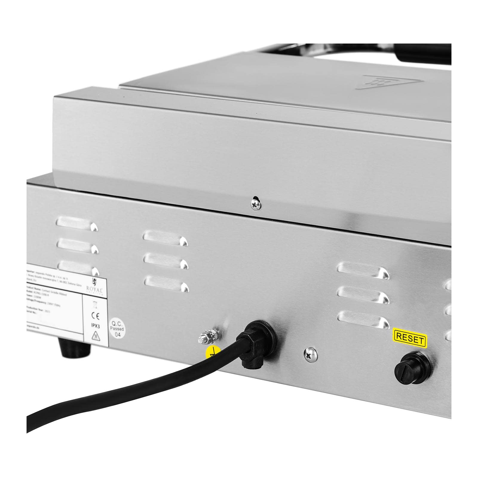 Royal Catering RCPKG-2200-R Machine À Panini Grill Appareil Toaster Croque-Monsieur Professionnel Professionnelle (2 200, 33 x 22 cm, 50-300 °C)