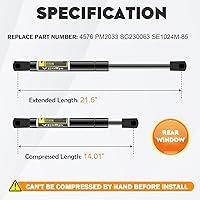 Vista 2 de Soporte de elevación de vidrio de ventana trasera amortiguadores de gas para GMC Envoy SLE SLT 2002-07, Denali 4576 2005-07