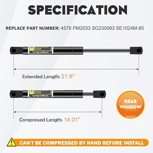 Miniatura 2 de Soporte de elevación de vidrio de ventana trasera amortiguadores de gas para GMC Envoy SLE SLT 2002-07, Denali 4576 2005-07