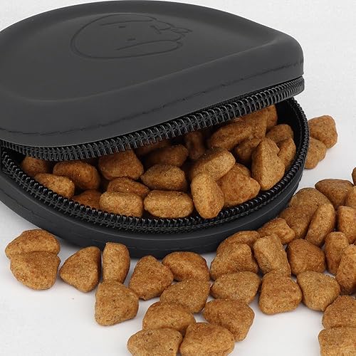 Miniatura 2 de WALLFID Bolsa pequeña de silicona para perros, con clicker de entrenamiento de mascotas, bolsa de senderismo para perros y gatos, tamaño de